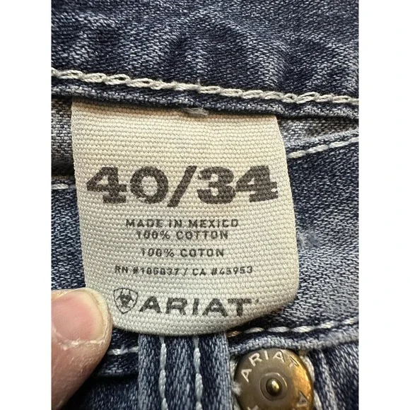 Ariat M4 Low Rise Boot Jeans Mens 40x32 Light Wash Blue Denim Bootcut 10019557